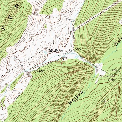Topographic Map of Beall Spring, WV