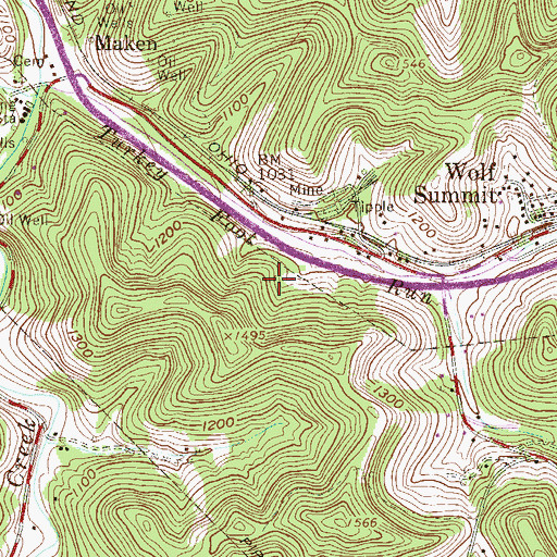 Topographic Map of Flowers Spring, WV