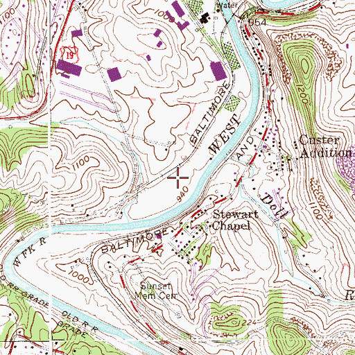 Topographic Map of Nathan Goff Spring, WV