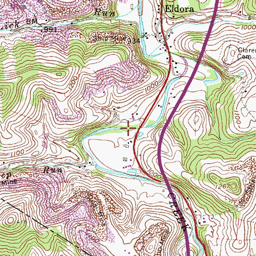 Topographic Map of Andrew Hauges Nursery Spring, WV