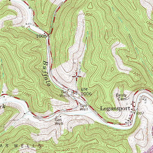 Topographic Map of Charles Beatty Spring, WV