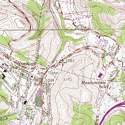 Topographic Map of Meredith Spring, WV