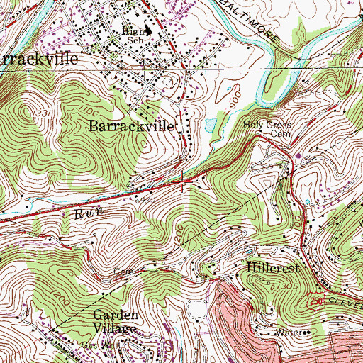 Topographic Map of Michael Spring, WV