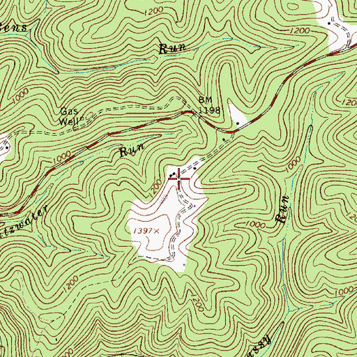 Topographic Map of Herman Nelson Spring, WV