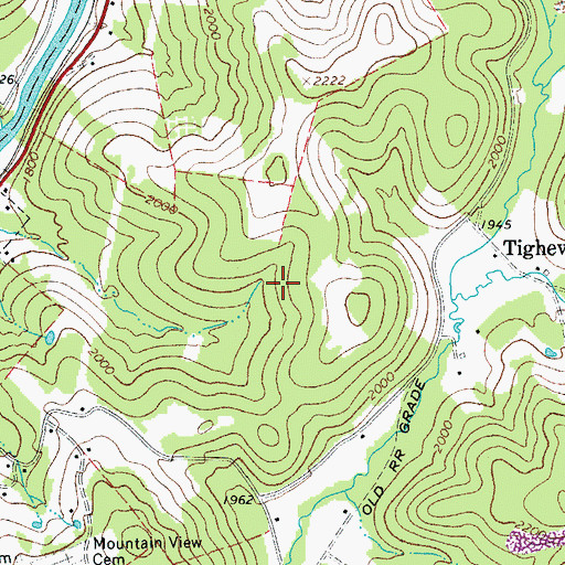 Topographic Map of Town of Junior Spring, WV