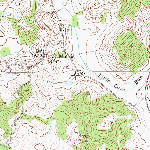 Topographic Map of Chester Coffman Spring, WV