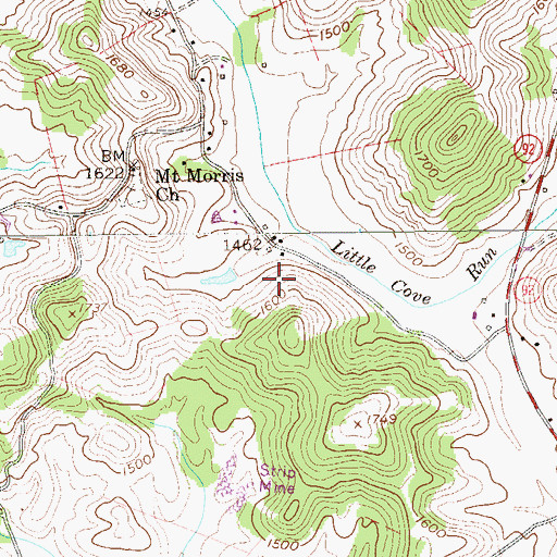 Topographic Map of Chester Coffman Spring, WV