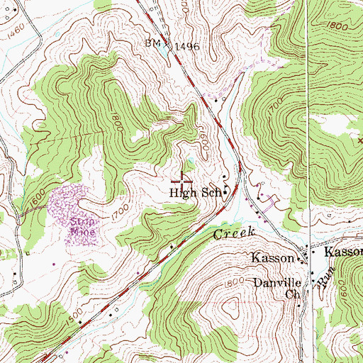 Topographic Map of Tom Hardin Spring, WV