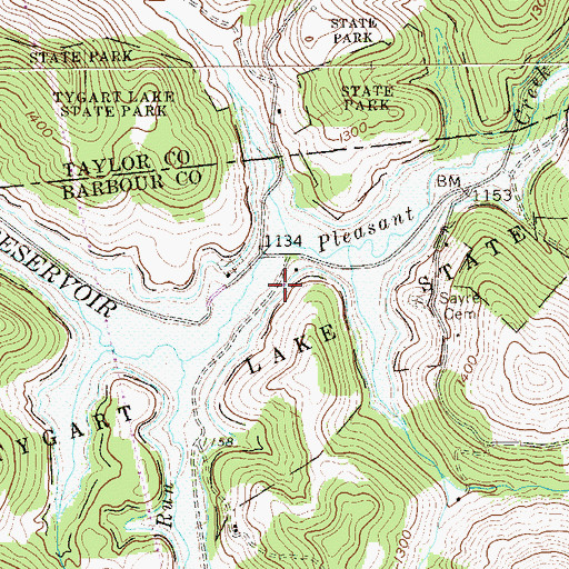 Topographic Map of Pleasant Creek Spring, WV