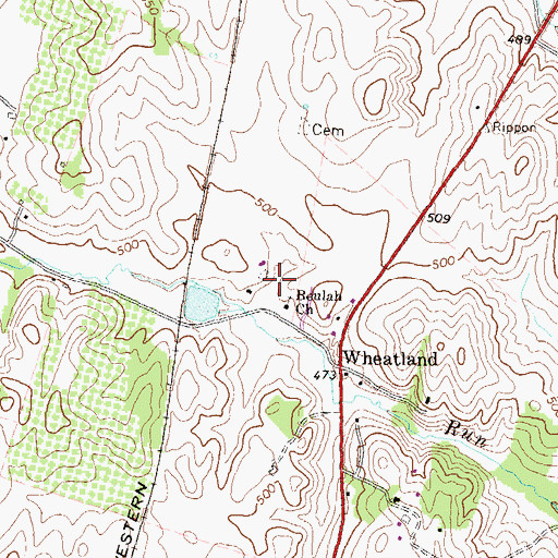 Topographic Map of Henry Baker Farm Spring, WV