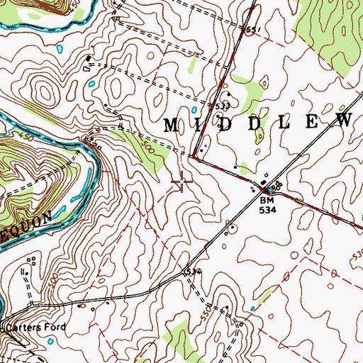 Topographic Map of Russel Spring, WV