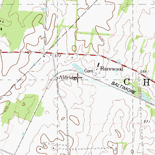 Topographic Map of Aldridge Spring, WV