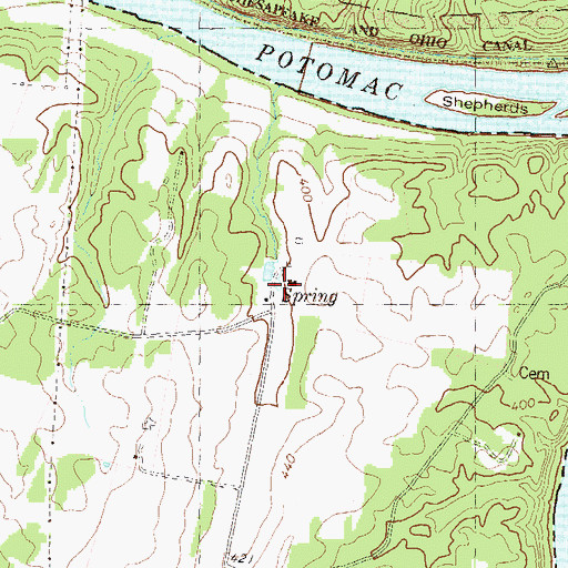 Topographic Map of Maple Shade Farm Spring, WV