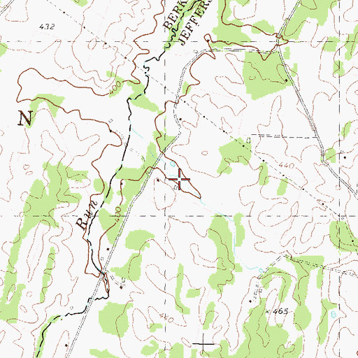 Topographic Map of Spring Hill Farm Spring, WV