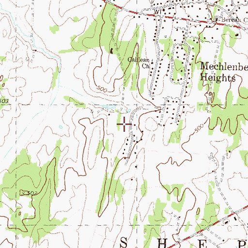 Topographic Map of Downs Farm Spring, WV