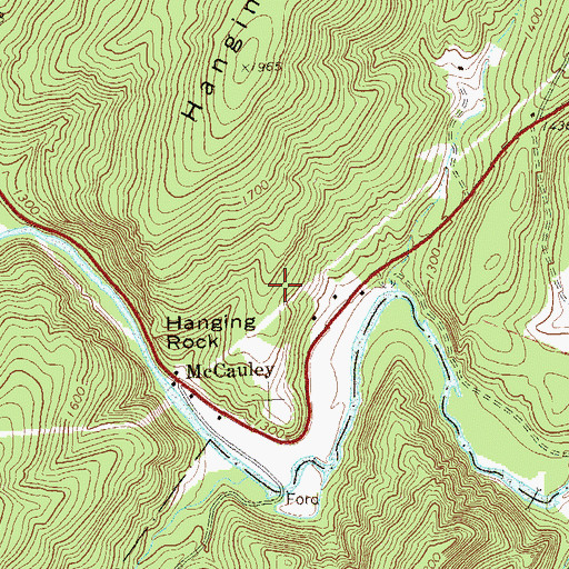 Topographic Map of Miller Spring, WV