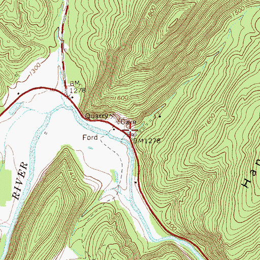Topographic Map of Baker Mine Spring, WV