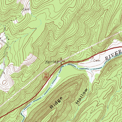 Topographic Map of Big Spring, WV