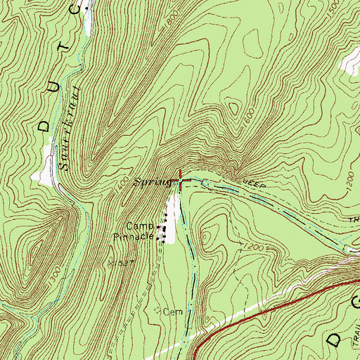 Topographic Map of Camp Pinnacle Spring, WV