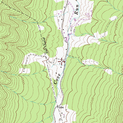 Topographic Map of Ervin May Spring, WV