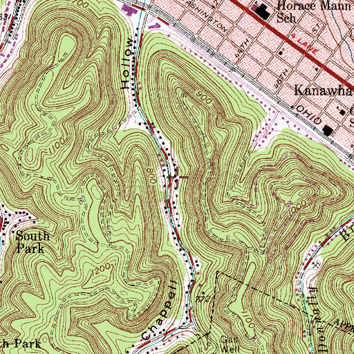 Topographic Map of Columbia Carbon Company Spring, WV