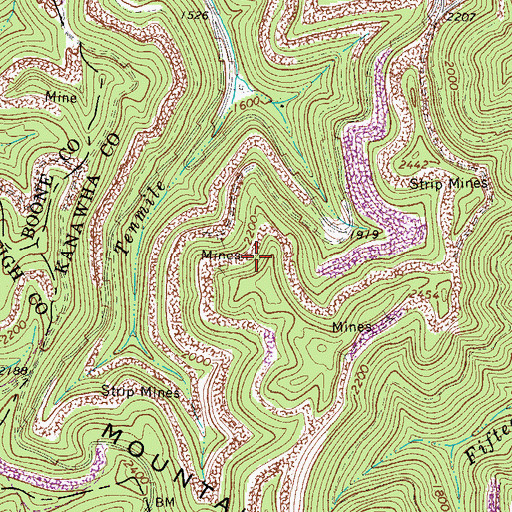 Topographic Map of Truax-Traer Coal Company Spring, WV