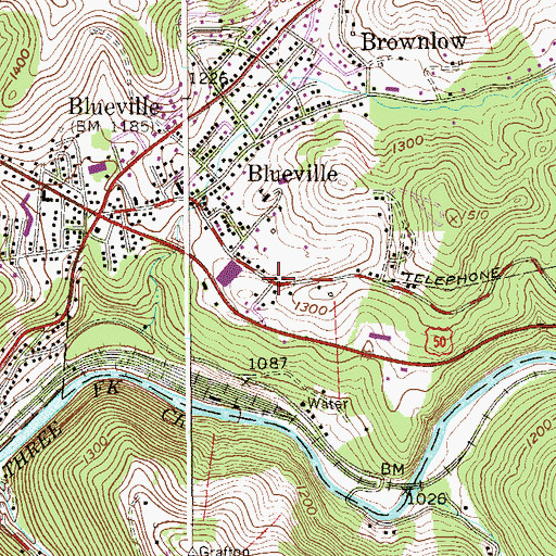 Topographic Map of Albert Veyon Spring, WV