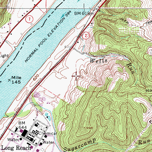 Topographic Map of Hanlin Spring, WV