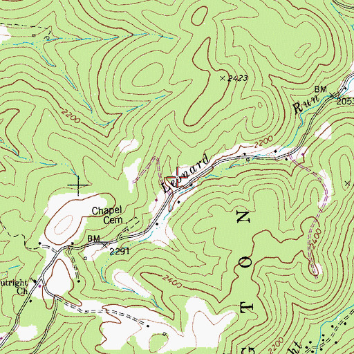 Topographic Map of Leonard Run School Spring, WV