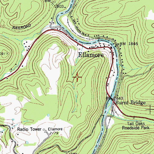 Topographic Map of Ellamore School Spring, WV