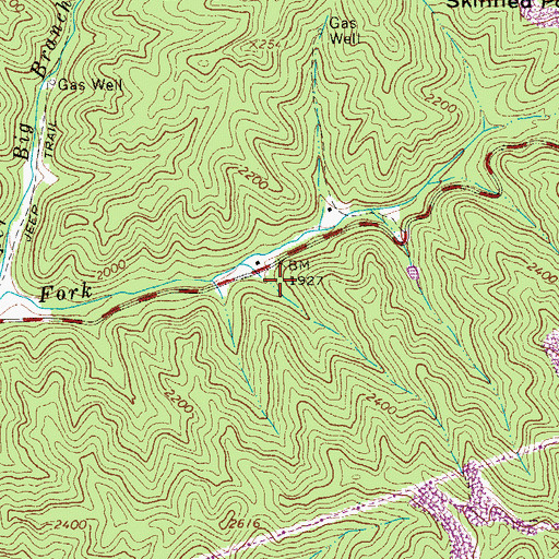Topographic Map of James Brooks Spring, WV