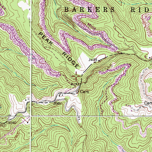 Topographic Map of Howard Shrewsbury Spring, WV