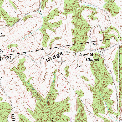 Topographic Map of Early Castro Spring, WV