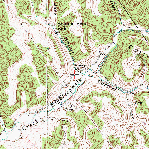 Topographic Map of Castro Spring, WV