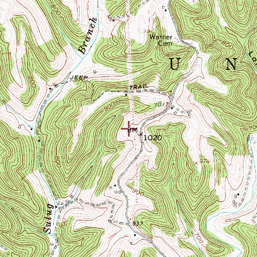 Topographic Map of Kenneth Asbury Spring, WV
