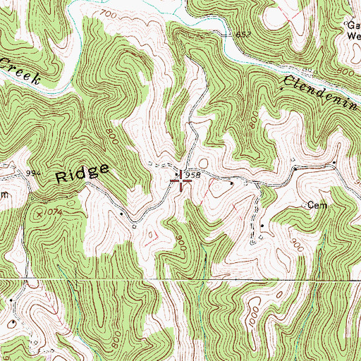 Topographic Map of Arthur Barnett Spring, WV