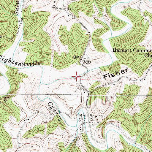 Topographic Map of Pennington Spring, WV