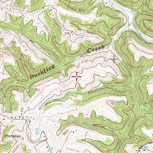 Topographic Map of Witt Spring, WV