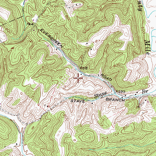 Topographic Map of Frazier Spring, WV