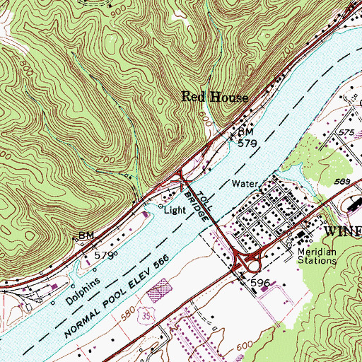 Topographic Map of Roush Spring, WV
