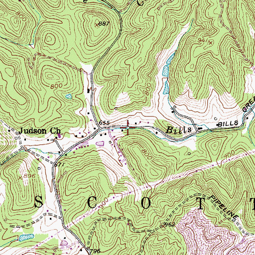 Topographic Map of Neary Spring, WV