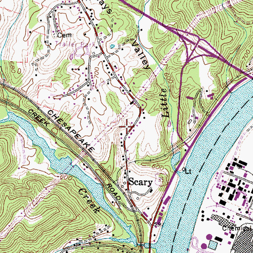 Topographic Map of Moore Spring, WV