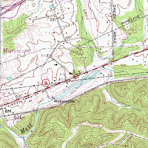 Topographic Map of Shermans Place Spring, WV