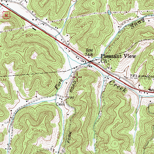 Topographic Map of Farley Spring, WV