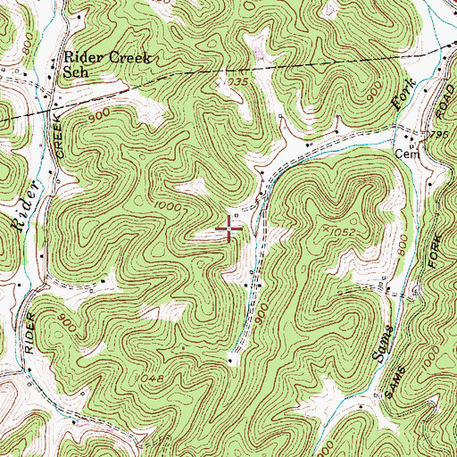 Topographic Map of Mynes Spring, WV