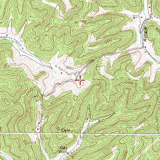 Topographic Map of Ensell Mercer Spring, WV