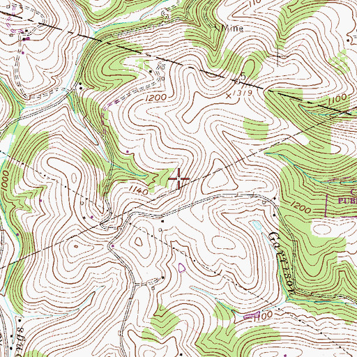 Topographic Map of Bauer Spring, WV
