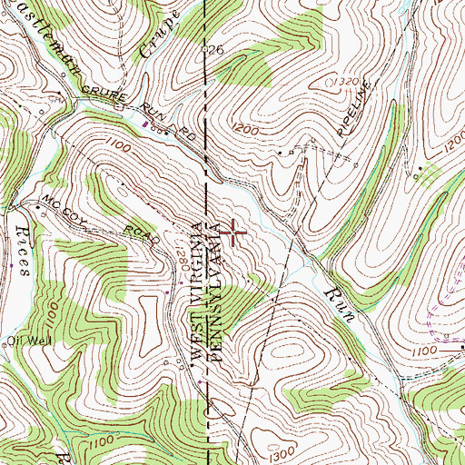 Topographic Map of Irwin Roger Spring, WV