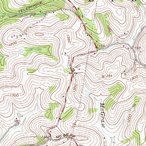 Topographic Map of Herbert Minch Spring, WV