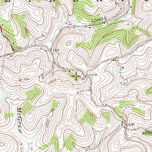 Topographic Map of Asher Childers Spring, WV